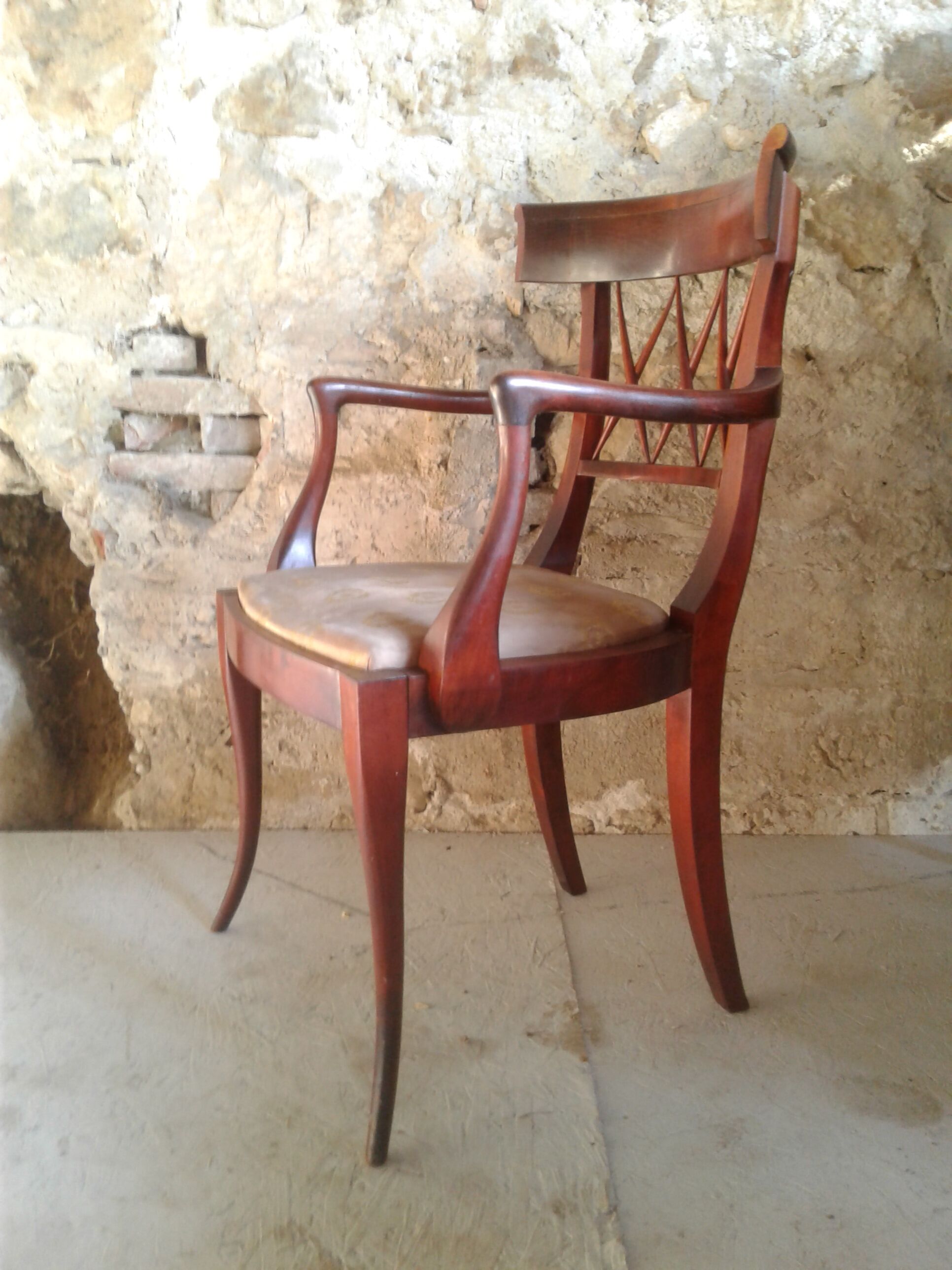 English colonial armchair in mahogany