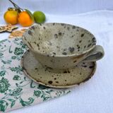 Pyrite stoneware cup and saucer set