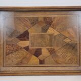 Bandeja Art Deco, Marquetería and crystal, 1950 – France