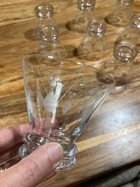 Série de 8 verres à eau Art Deco
