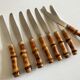 Set of 8 knives bamboo sleeves 1960