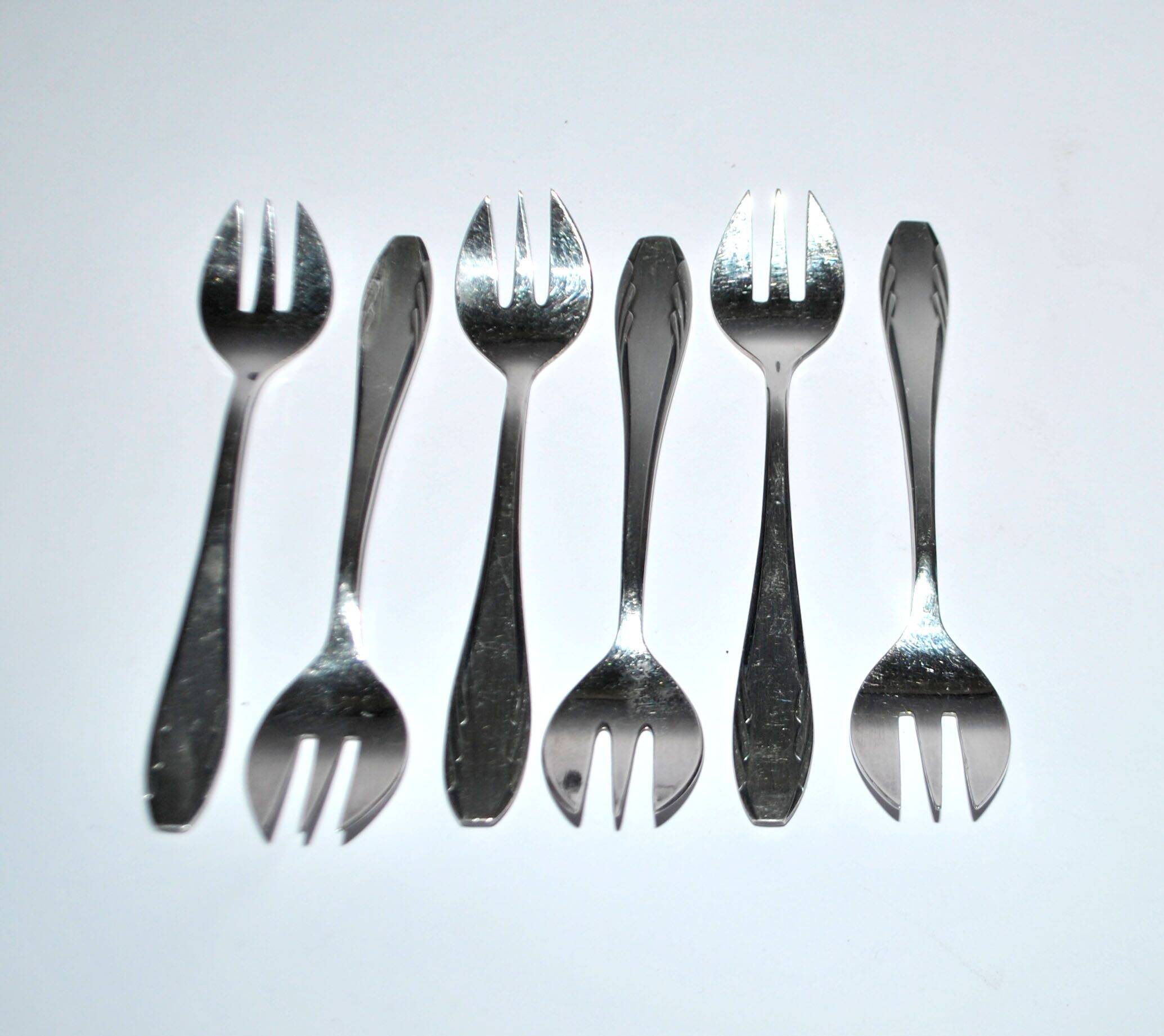 Gulden set of 6 art deco dessert forks in silver-plated metal 13 cm alsace