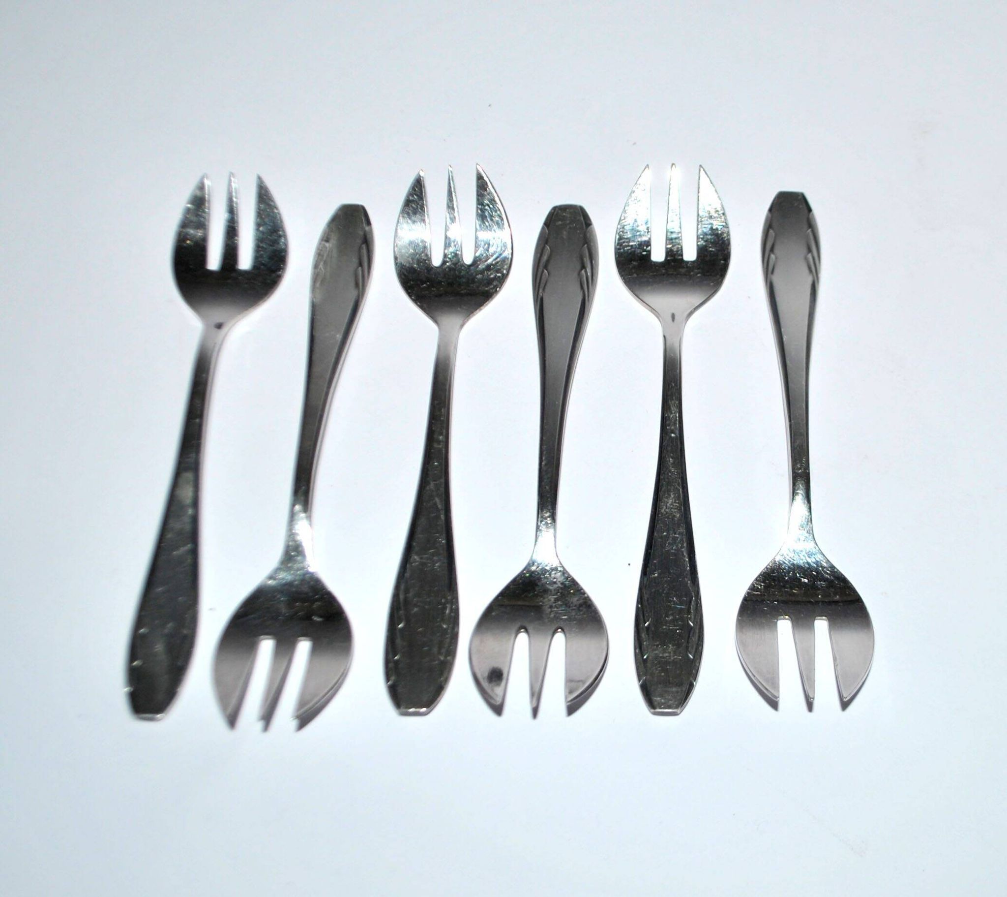 Gulden set of 6 art deco dessert forks in silver-plated metal 13 cm alsace
