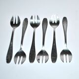 Gulden set of 6 art deco dessert forks in silver-plated metal 13 cm alsace
