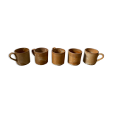 5 stoneware coffee cups