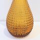 Vintage Empoli carafe bottle in amber yellow glass with diamond point