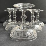 6 Baccarat champagne glasses engraving 3458