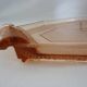 Service vintage en verre rose saumon – Carafe, 8 verres, et plateau Art Dec