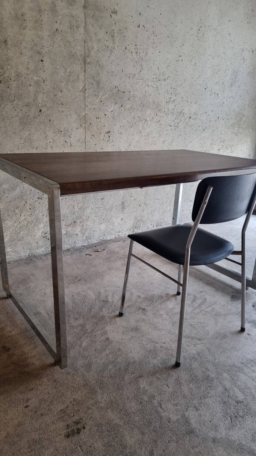 Walnut metal desk