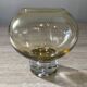 Vintage Krosno amber glass hanging bubble vase