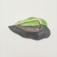 SAP Vallauris Vintage Leaf Bowl Two-Tone Ceramic Green Black 50s 60s