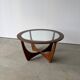 Round coffee table in solid teak, Astro model by Victor Wilkins.