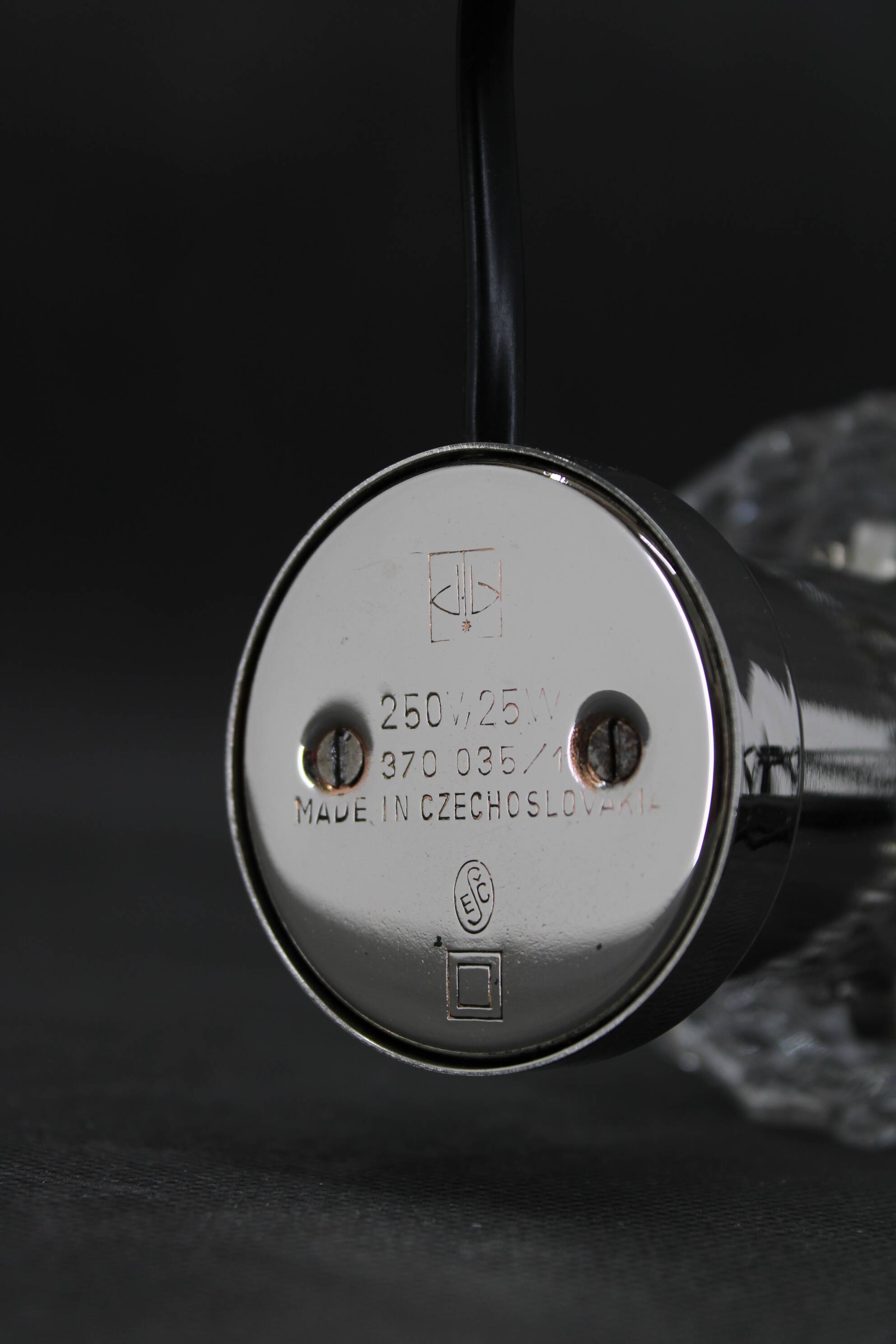 1970s Glass Table Lamp by Kamenicky Senov, Czechoslovakia