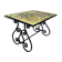 Wrought iron coffee table porcelain tray painted with a vintage Provencal scene 60s/70s