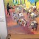 Oil Painting Canvas Deloison Scene Life Kiosk Café Bar Music