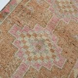 Turkish Pink & Brown Vintage Runner Rug, 78x371Cm