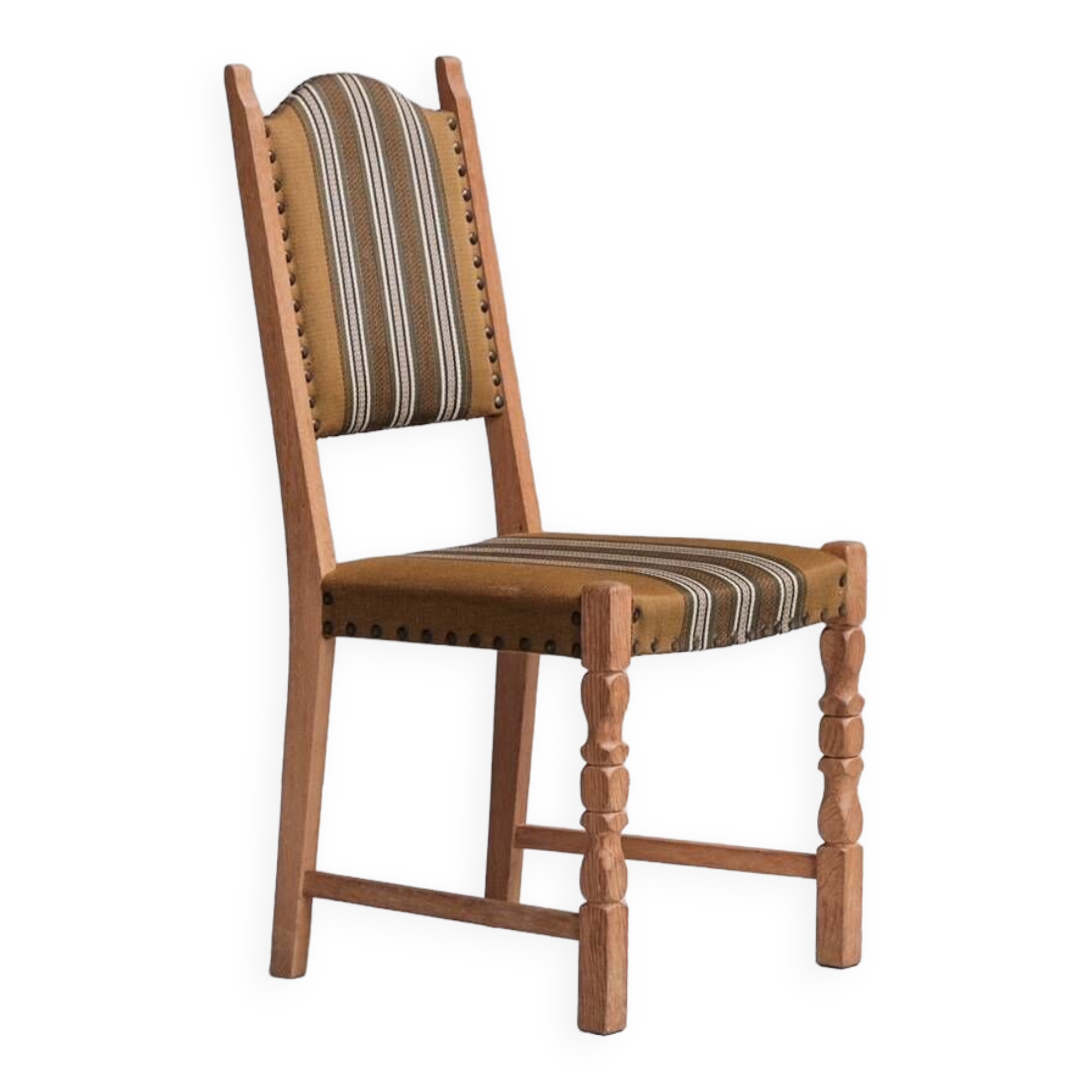 Danish Mid-Century Oak Upholstered Dining Chairs (6)