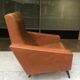 Brown skai armchair