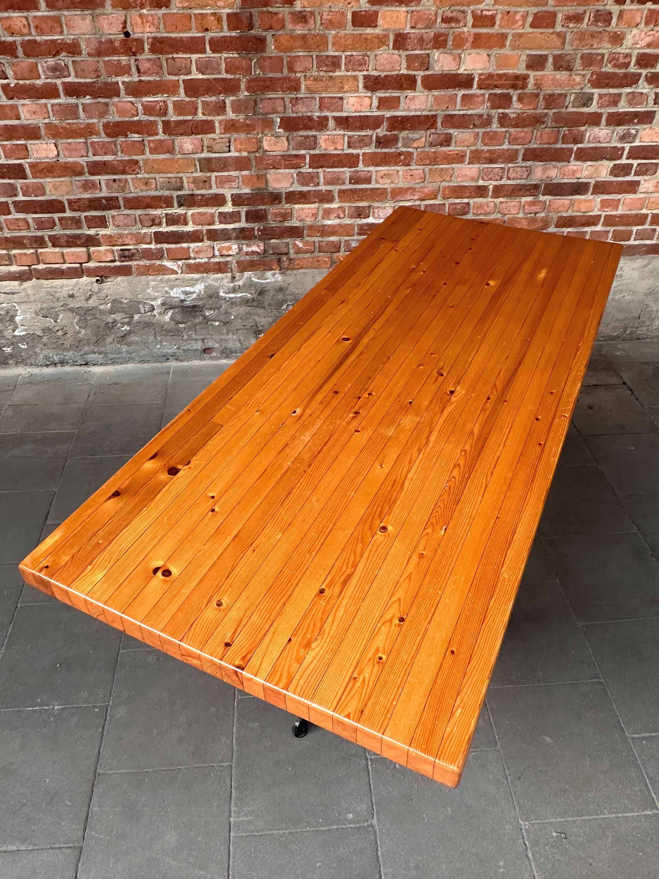 Dining table or desk Les Arcs Charlotte Perriand solid pine France 1960