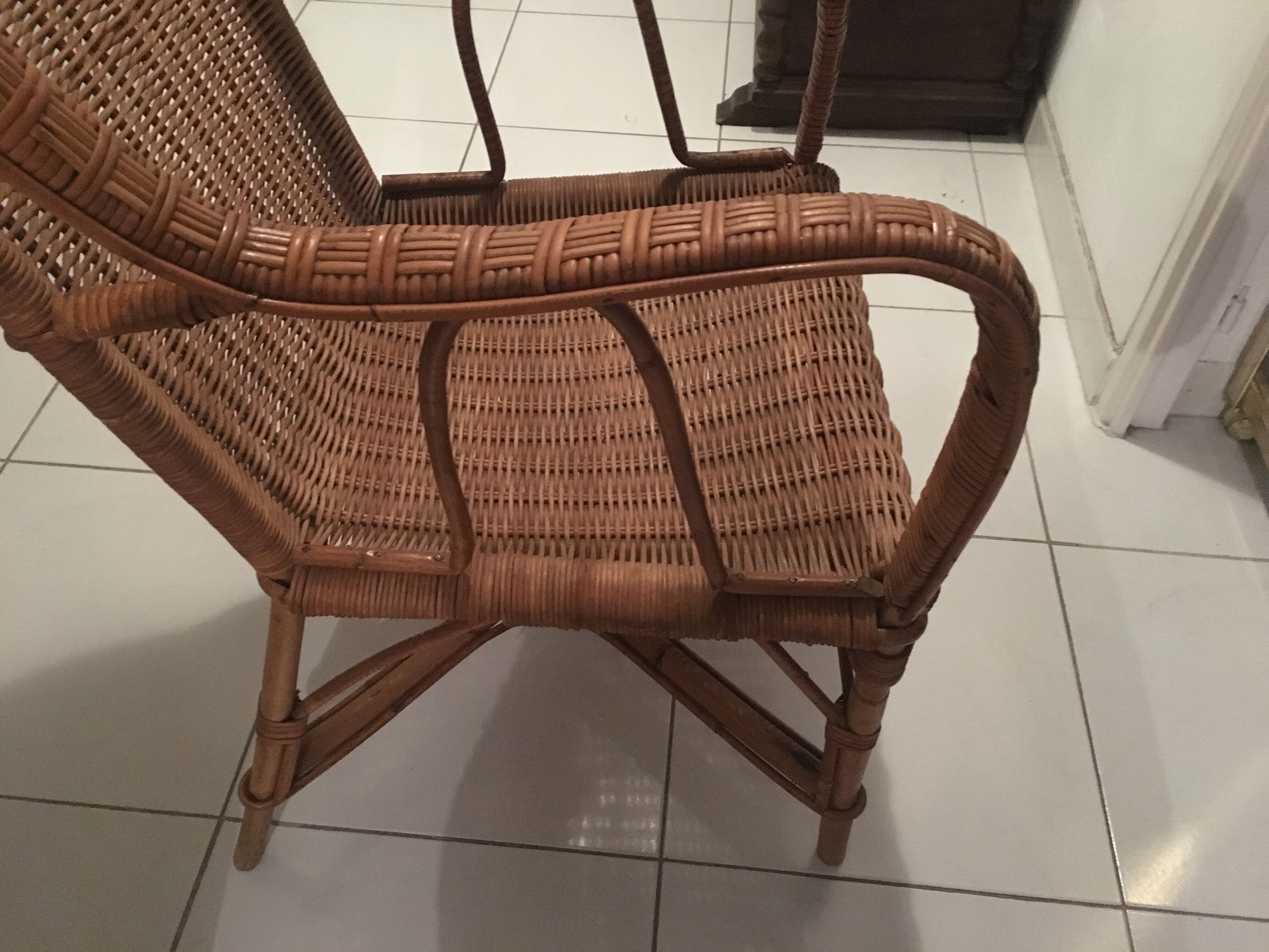 Vintage rattan armchair