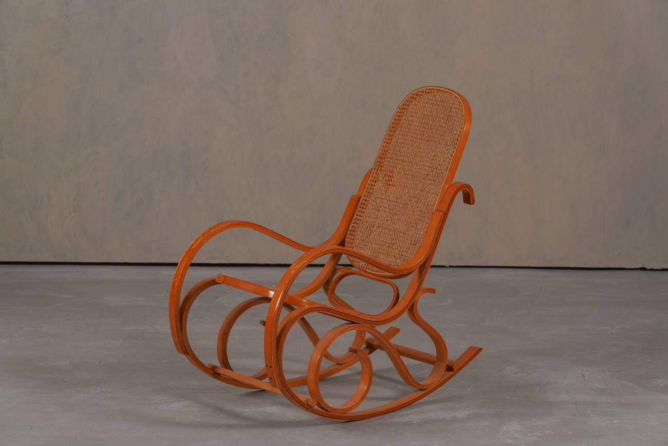 Vintage bentwood rocking chair by Luigi Crassevig, Italy 1970s