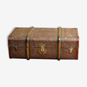 Arched travel trunk, painted canvas, early twentieth century