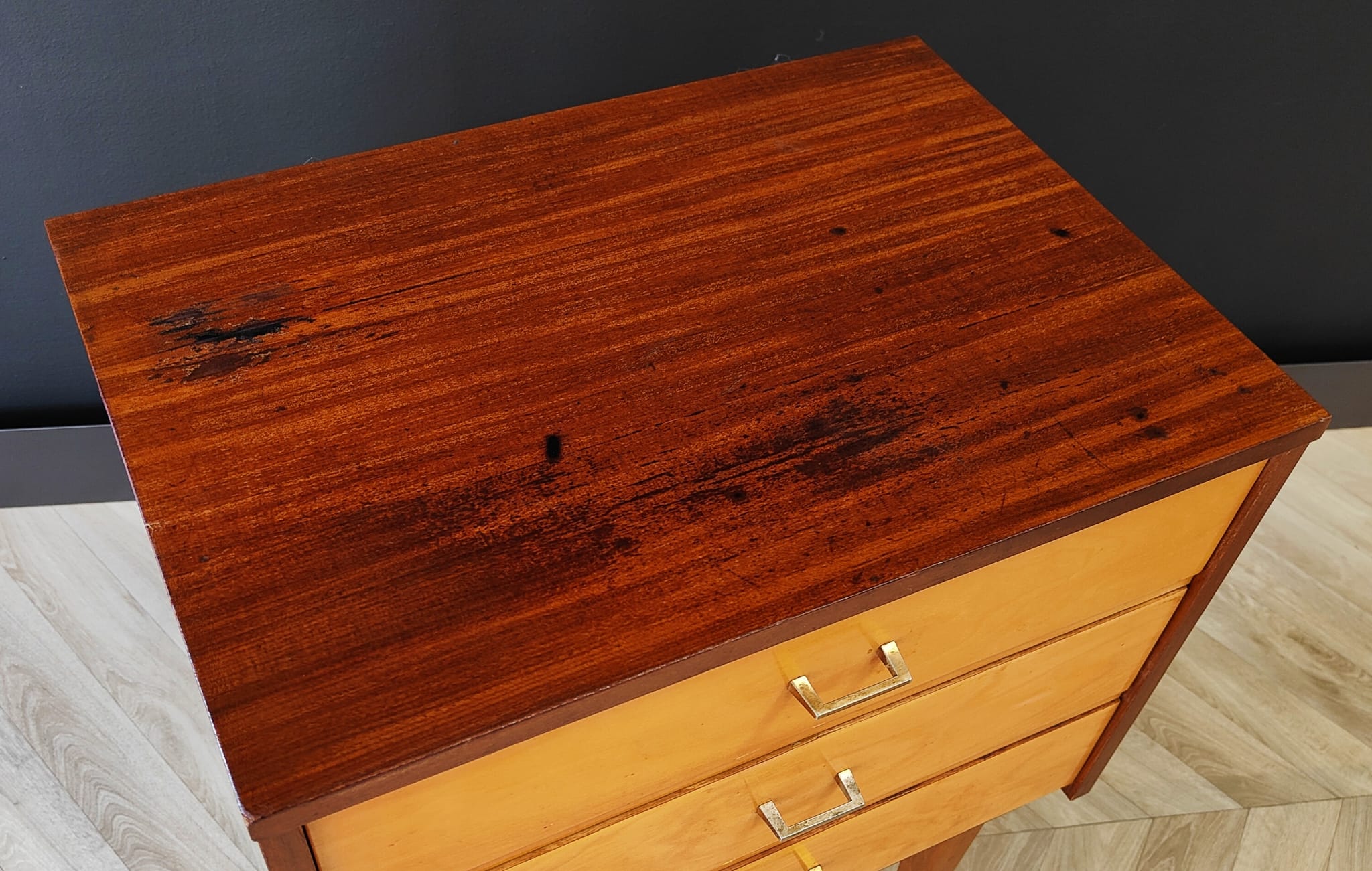 Two bedside tables, 50s