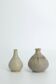2 Scandinavian stoneware vases in pistachio by Gunnar Borg