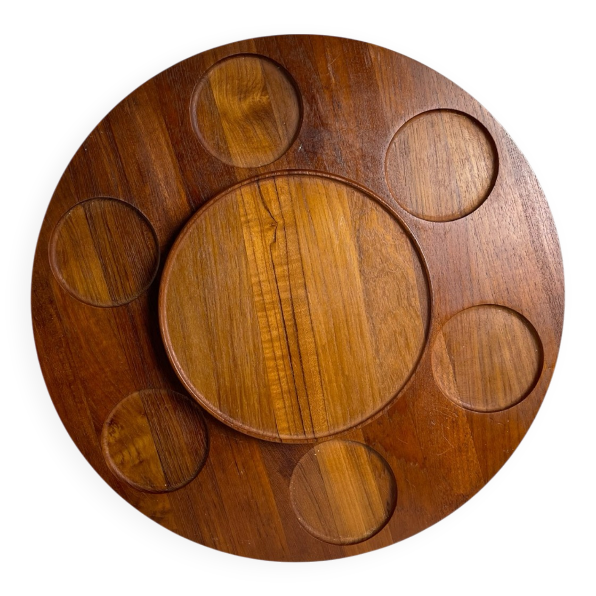 Teak rotating tray Denmark 1970