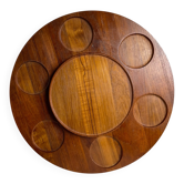 Teak rotating tray Denmark 1970