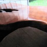 Brutalist table in sequoia