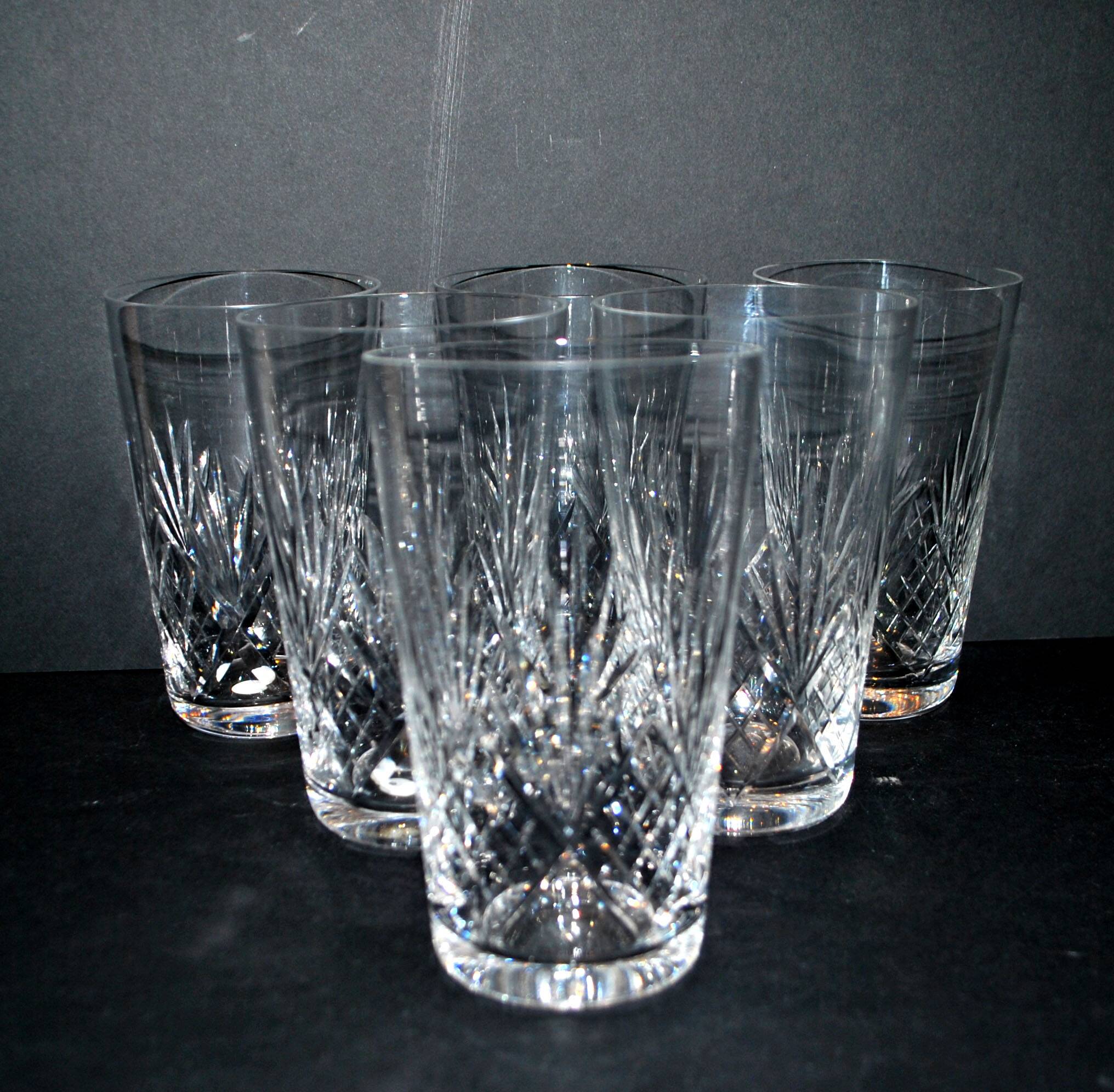 Set of 6 juice glasses longdrink tumbler Junon crystal from Lorraine Lemberg DlG Chantilly Saint-Louis