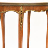 Louis XV style pedestal table in marquetry