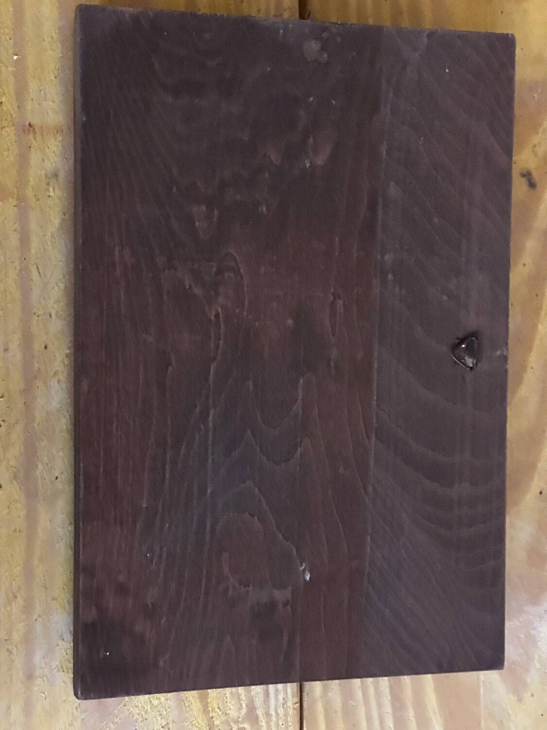 Vintage Alpine Table, Carved and Painted Wood - Signed - H 18 / L 25 cm