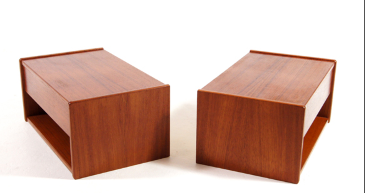 Pair of wooden bedsides