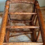 Tabouret ancien cannage et bois tourné
