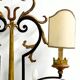 Vintage Florentine Wall Sconce XL in Forged Iron and Painted Sheet Metal – Black and Gold, 1970s