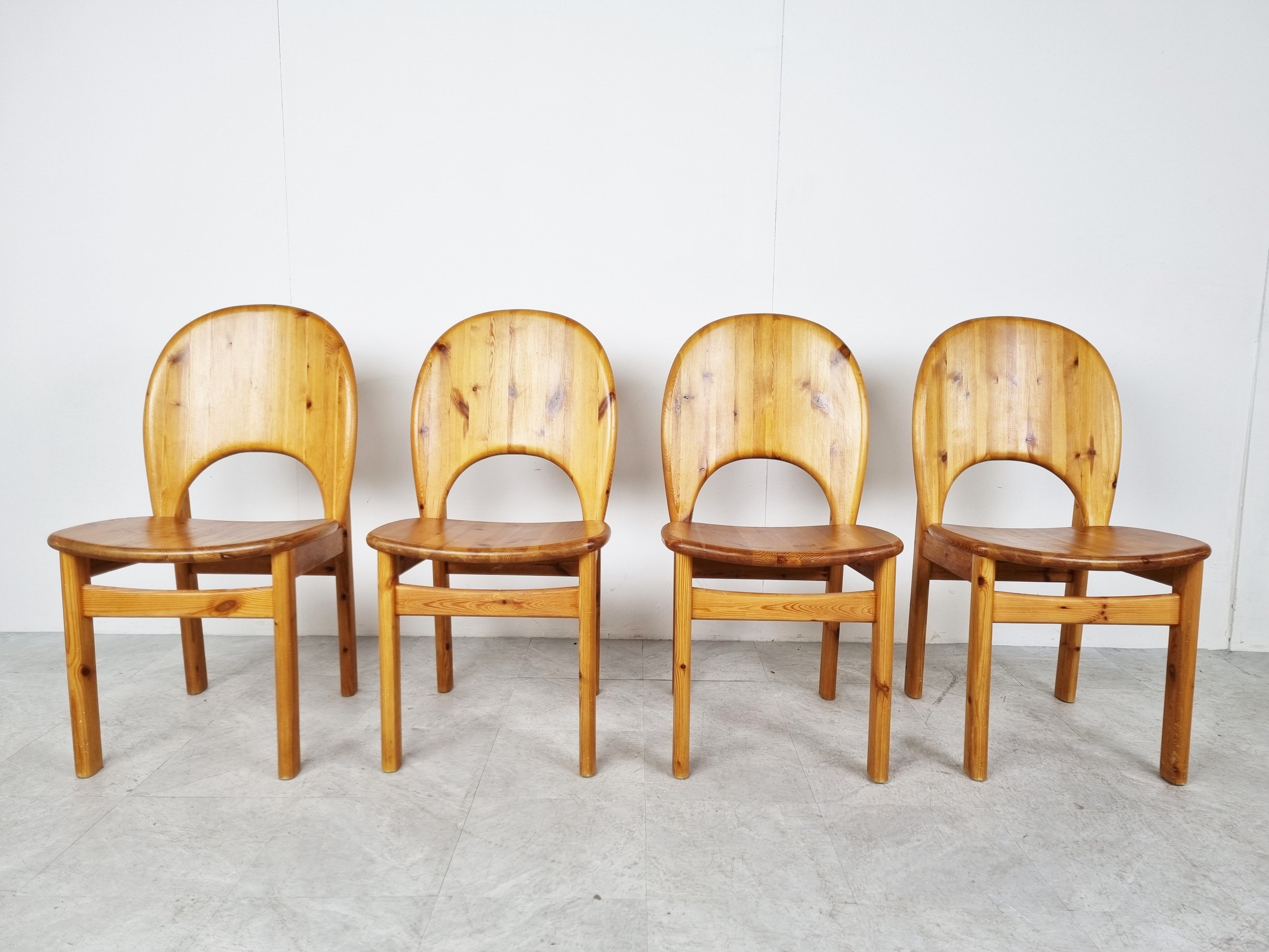 Rainer Daumiller pine wood dining chairs for Hirtshals Savvaerk  1980