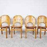 Rainer Daumiller pine wood dining chairs for Hirtshals Savvaerk  1980