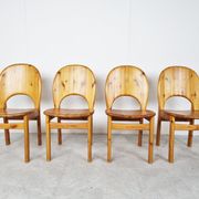 Rainer Daumiller pine wood dining chairs for Hirtshals Savvaerk  1980