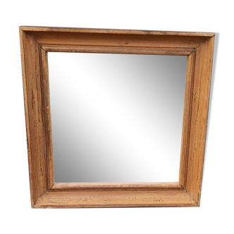 Miroir carré en bois ancien