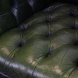 Green English Chesterfield Club Chair with a Vintage Look