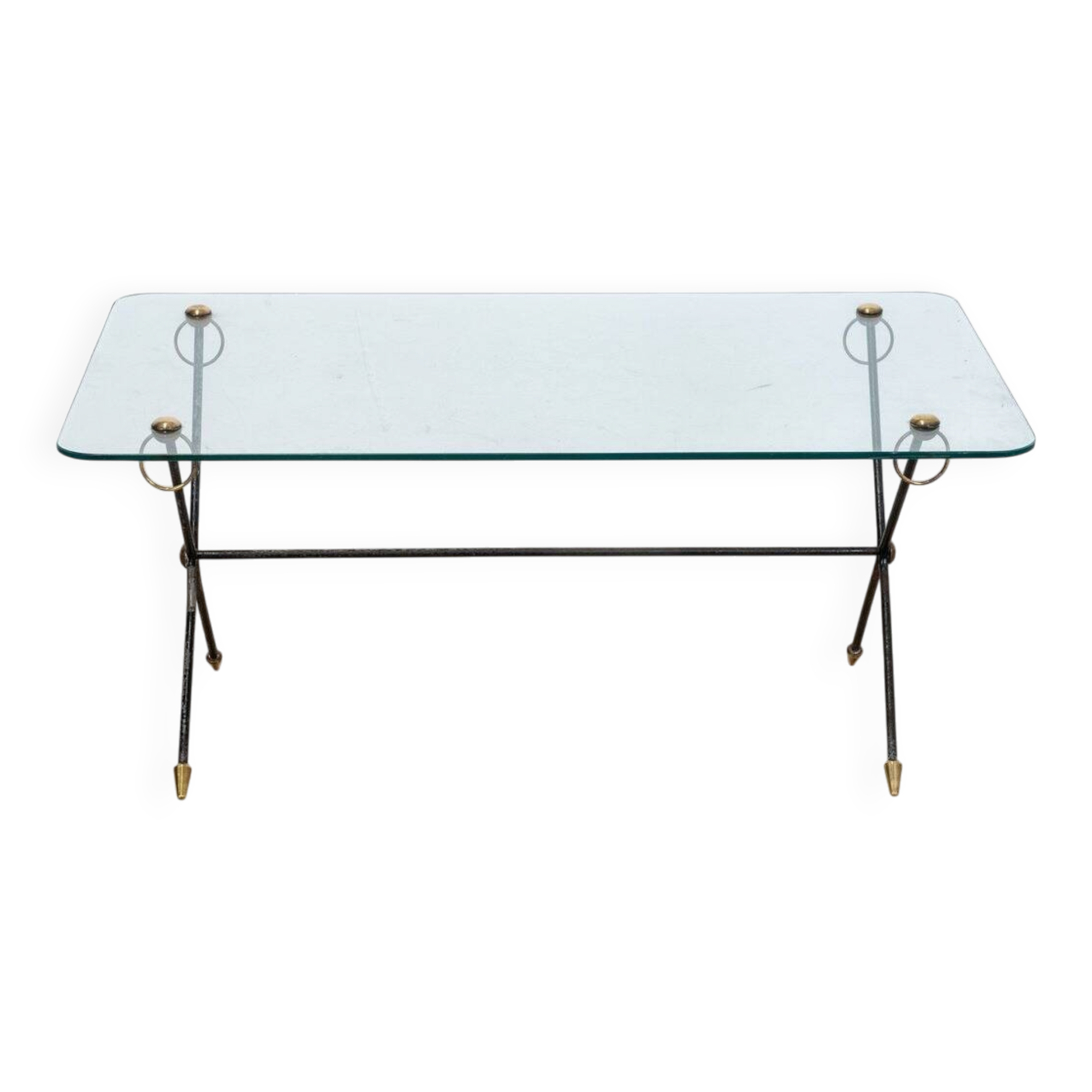 Metal and glass coffee table, 1960