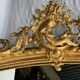 Large gilded mirror with acanthus leaf pediment H150 L98