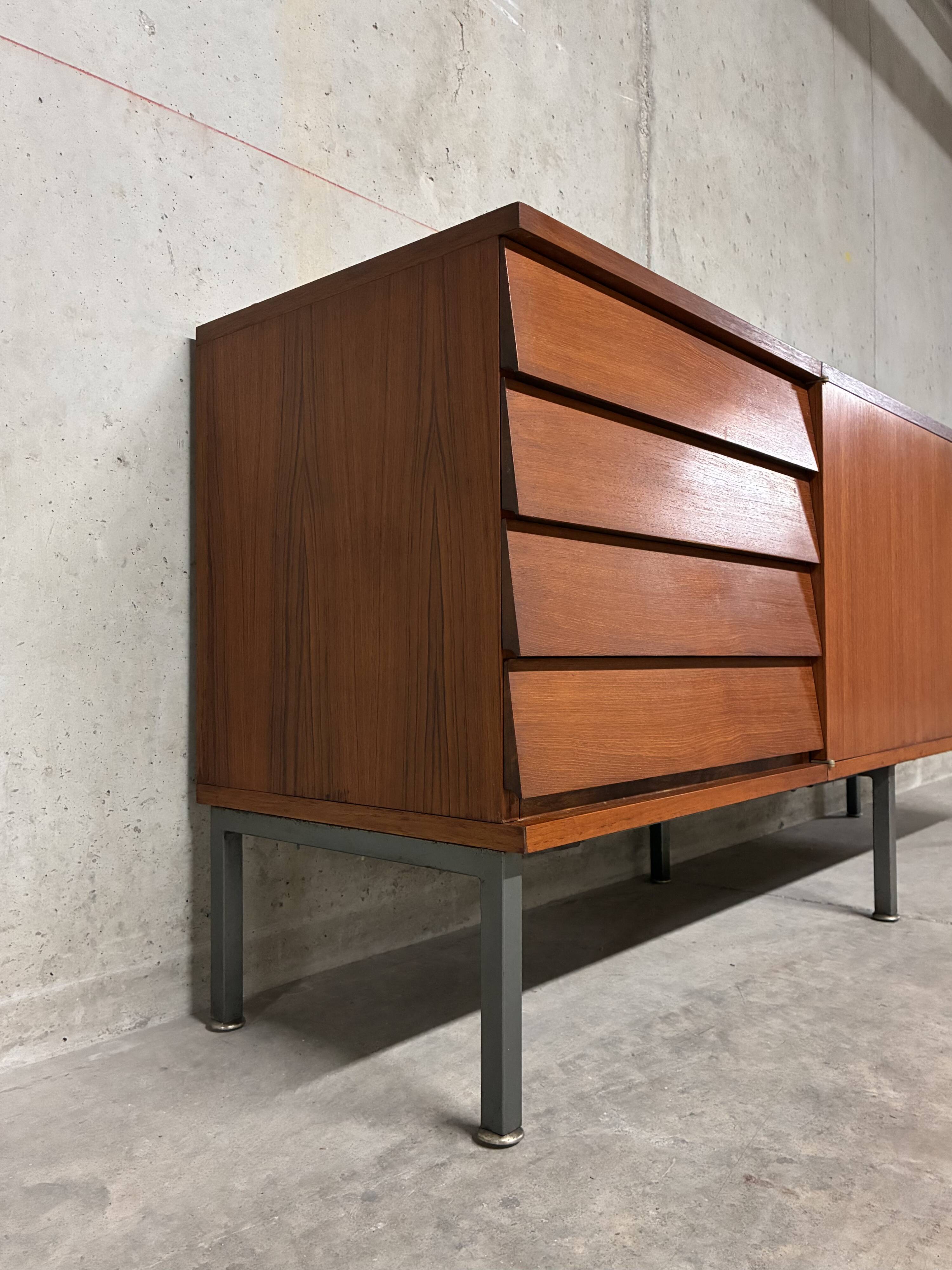 Buffet enfilade XL teck Paolozzi Monopoly vintage années 60