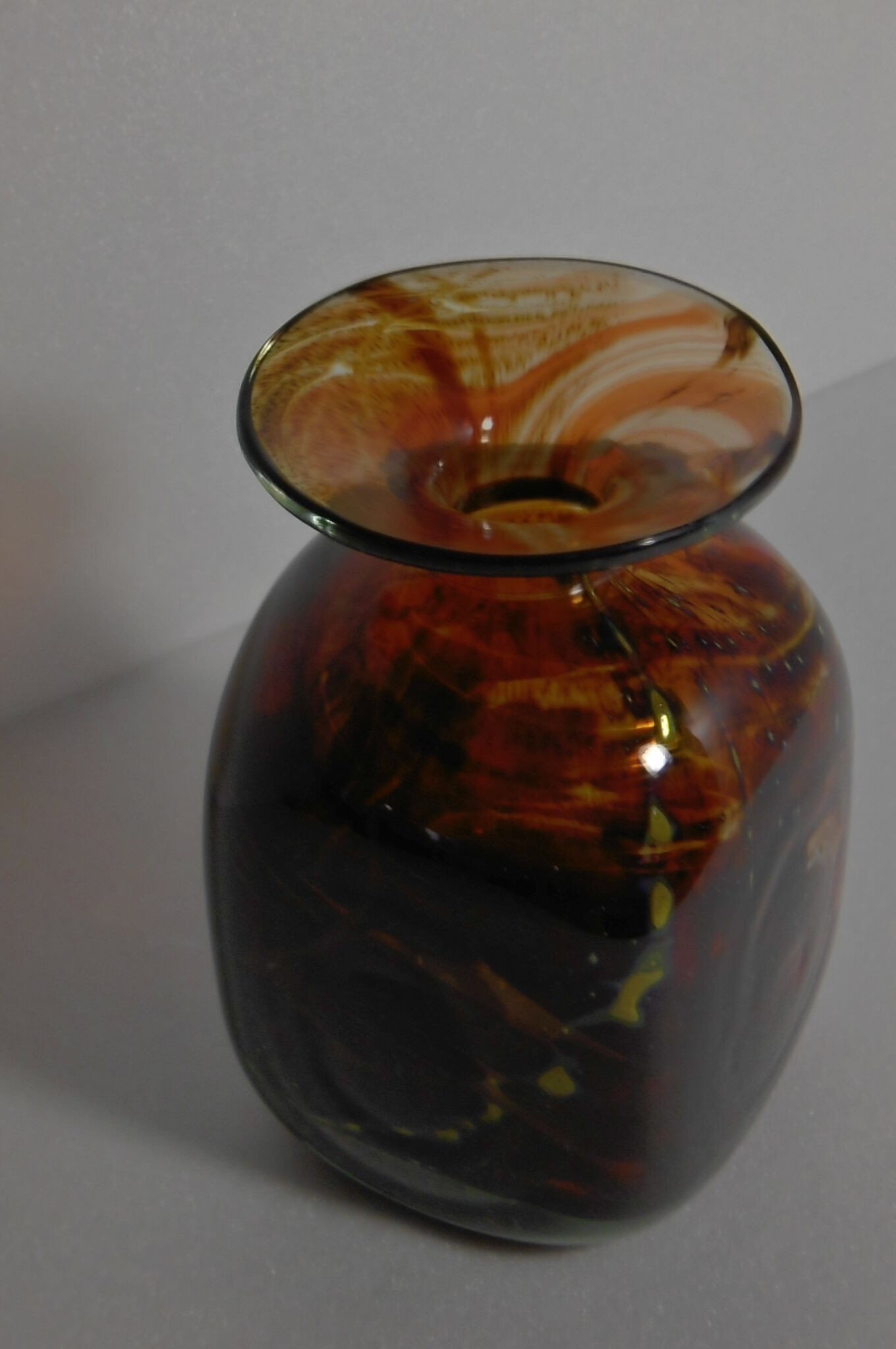 Amber-colored vase by Mdina