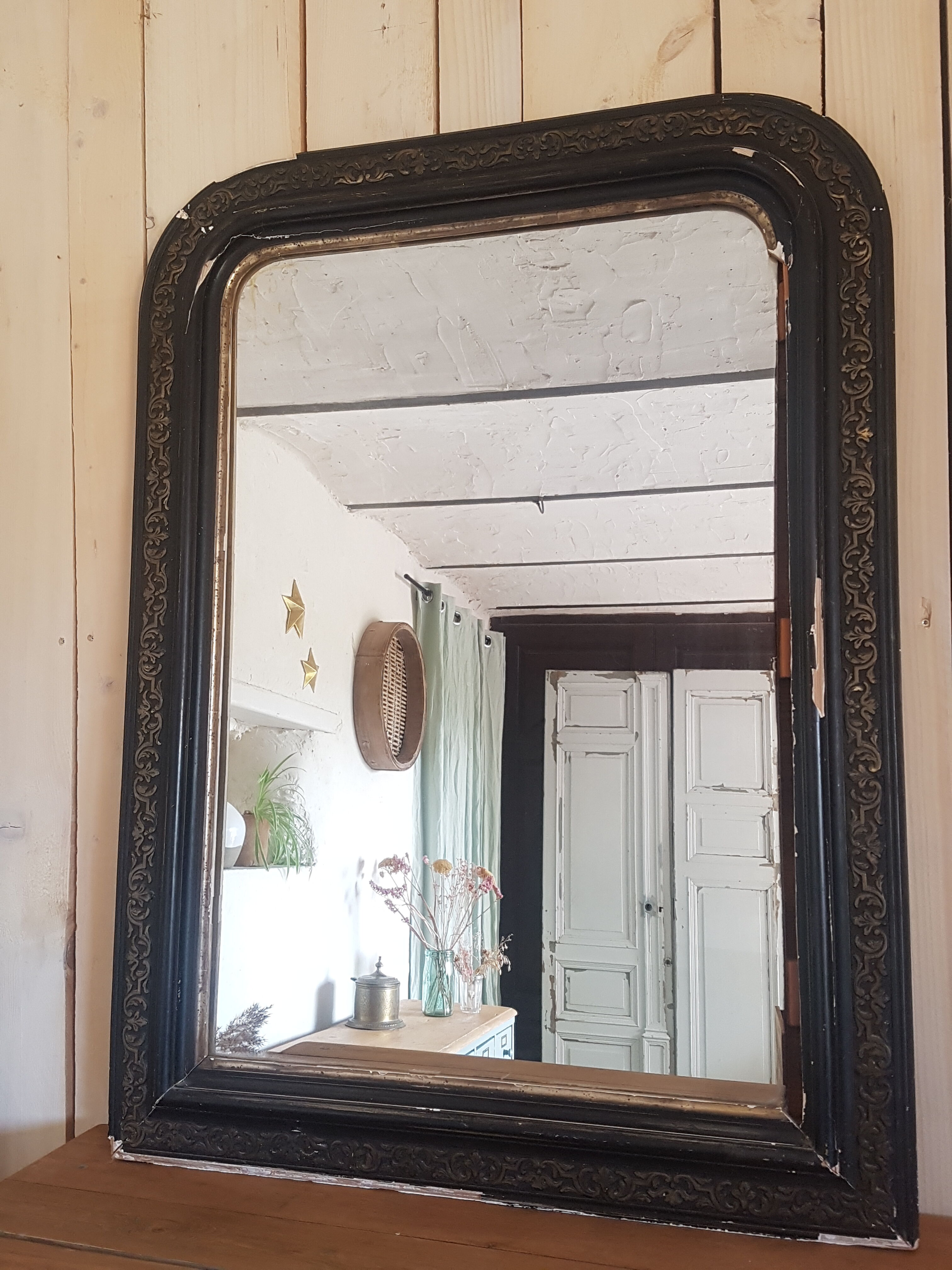 Black mirror Louis Philippe style, 104x79 cm