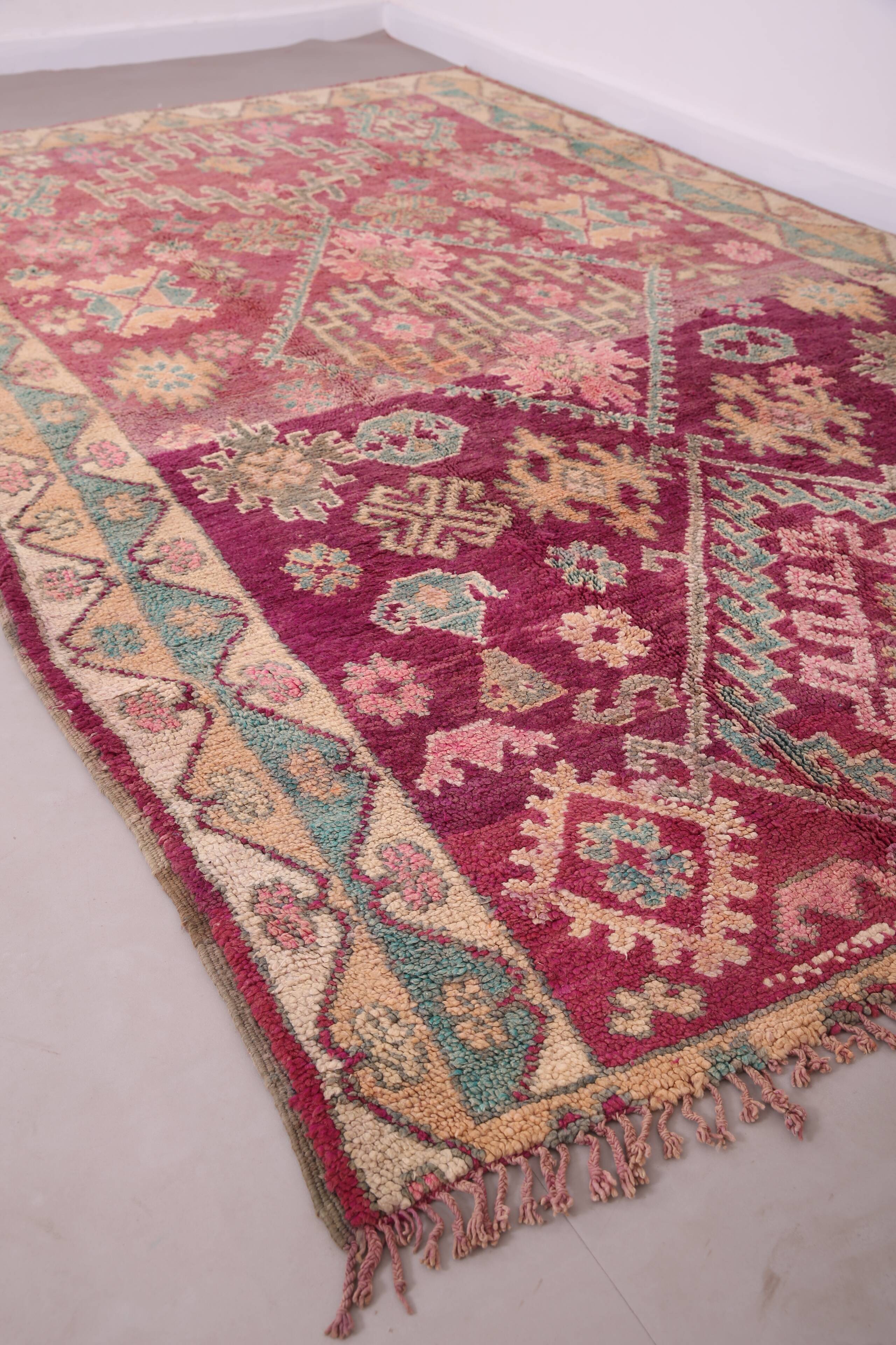 Purple vintage moroccan rug 212 CM X 343 CM