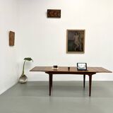 Scandinavian teak dining table, extendable
