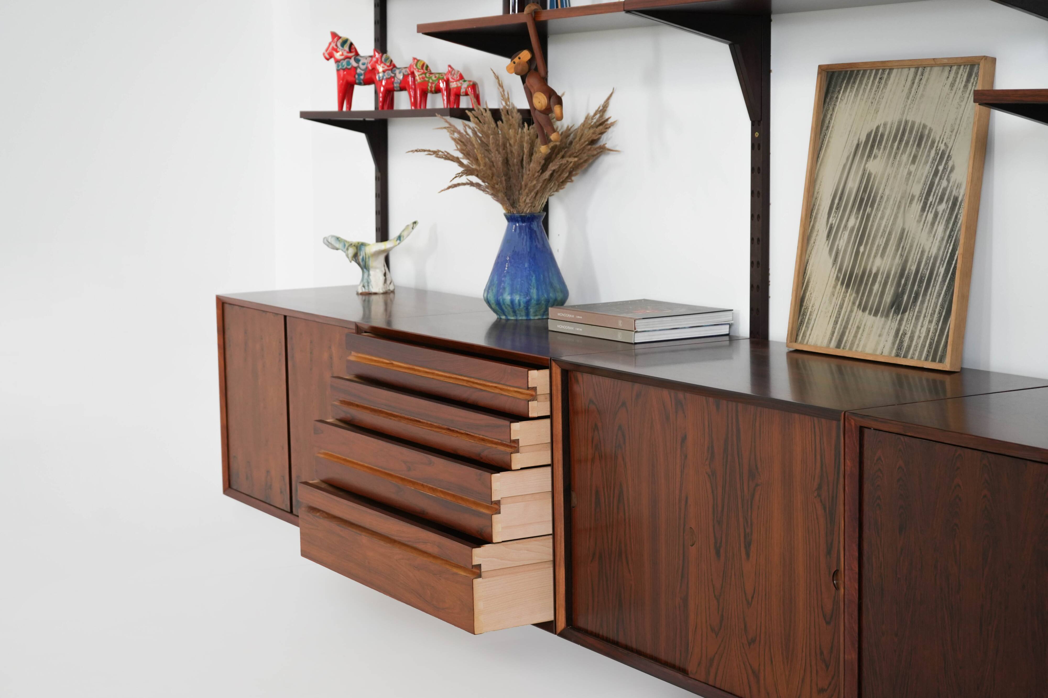 Modular shelving by Poul Cadovius, rosewood, 1970s